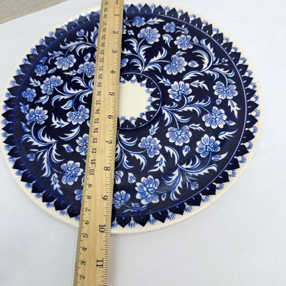 Kutahya Turkish Ceramic Decanter Set 8pc Blue White Floral Yildiz Cini Fb